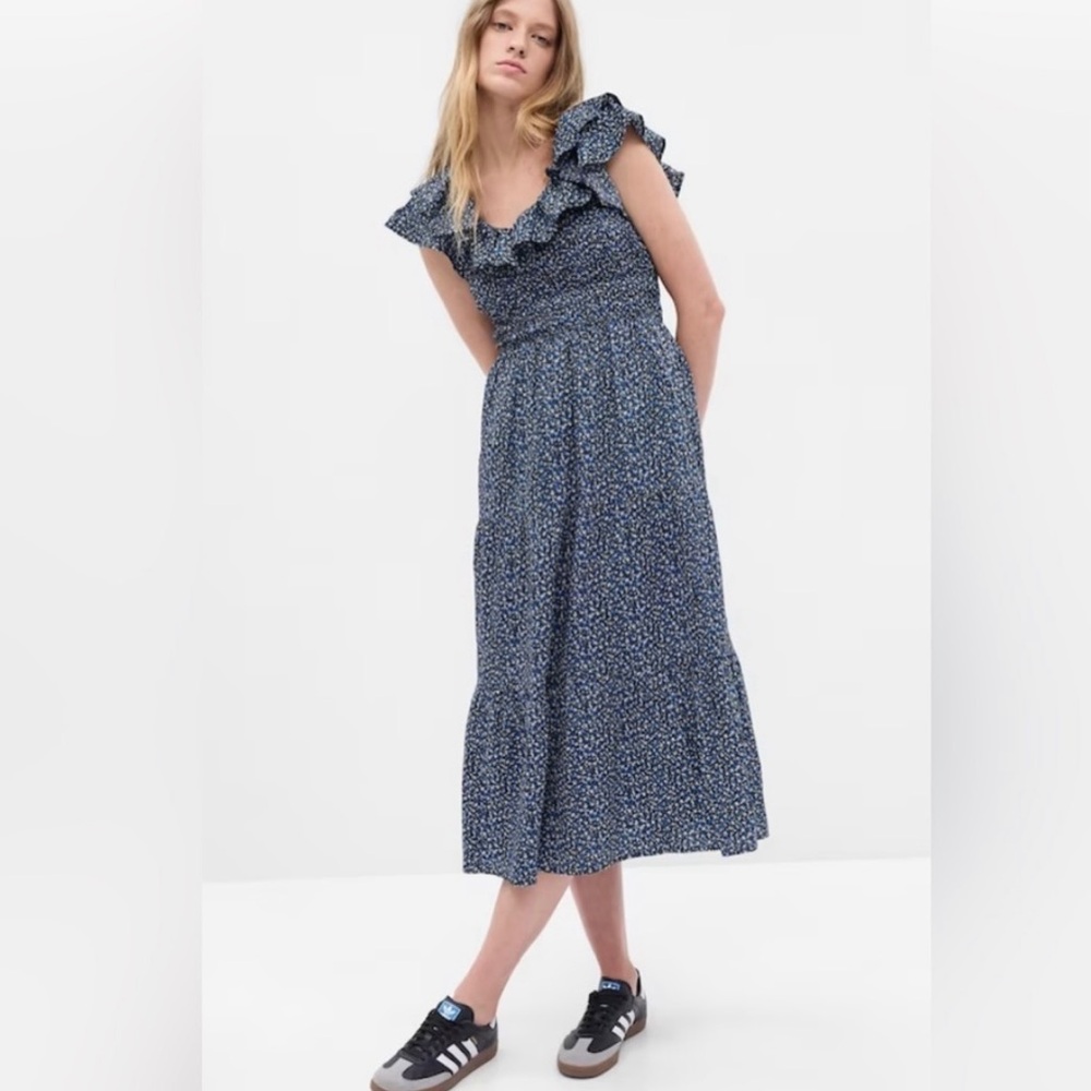NWT GAP Flutter Sleeve Smocked Midi Dress (Size S)